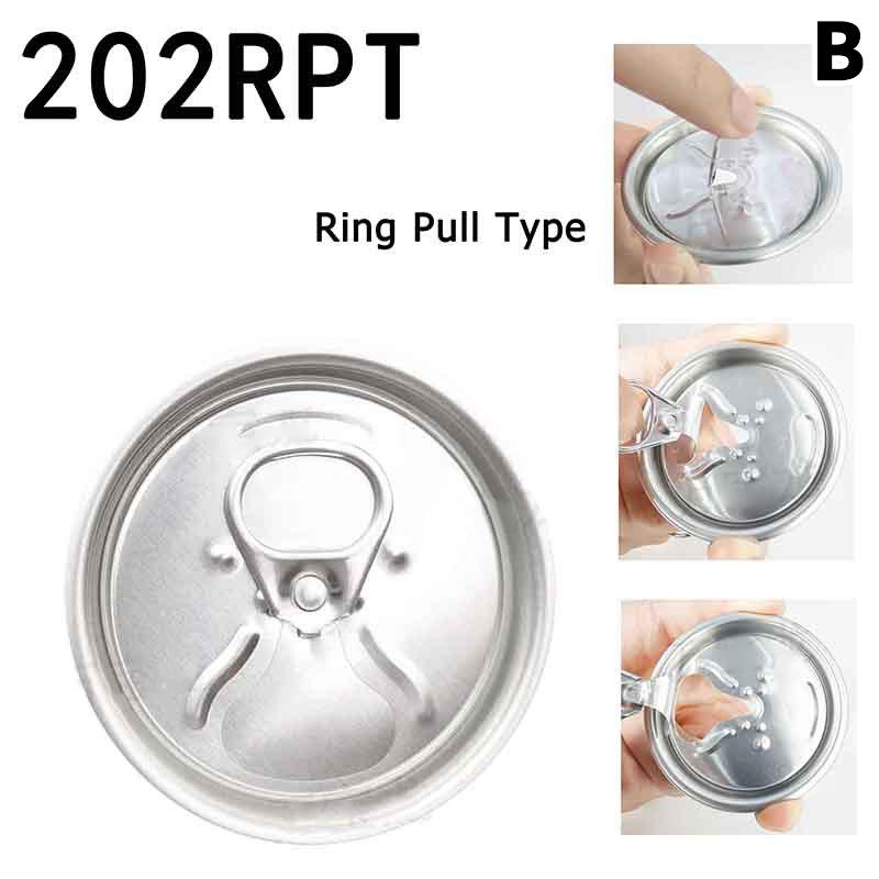 50Pz Coperchi con Anello di Tiraggio per Bevande Soda Birra Cola Coperchi per Lattine Alimentari Sigillo Copertura Mantenere Fresco 52Mm Coperchi per Lattine