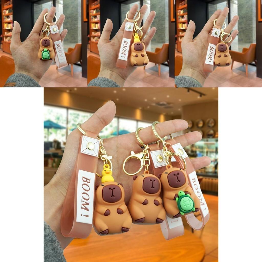 Adorable Cartoon Capybara Turtle Duck Keychain Cute Car Bag Key Accessory Gift