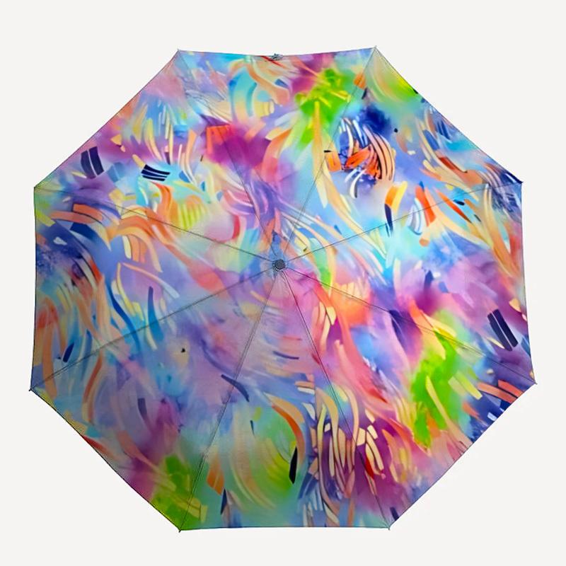 

1pc Colorful DesignAutomatic Folding Umbrella, Portable & Foldable Design with 8 Ribs, Casual Outdoor Accessory yy250804193