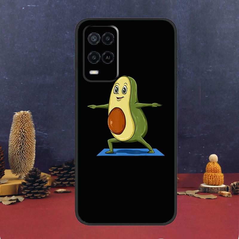 Avocado Yoga Funny Pattern For OPPO A17 A77 A58 A78 A98 A15 A5 A9 A96 A76 A16 A54 A74 A94 A52 A72 A79 A57S A53S Case