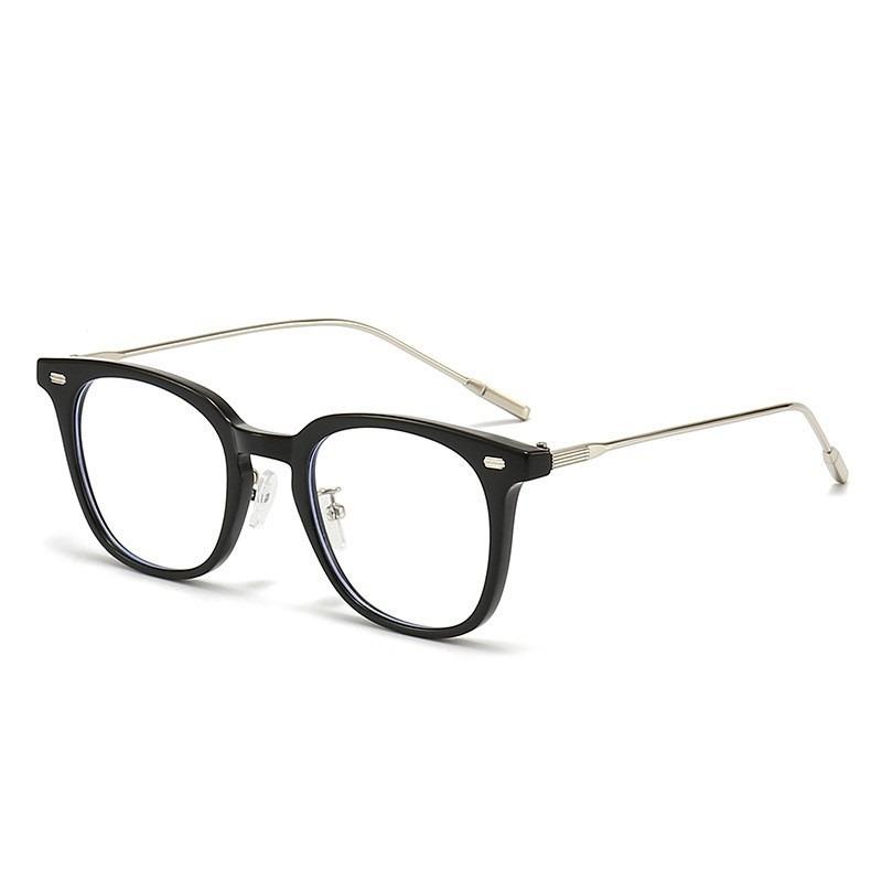 Square Vintage Big Frame Glasses Flat Computer Anti-blue Light Goggles Ladies Decorative Glasses