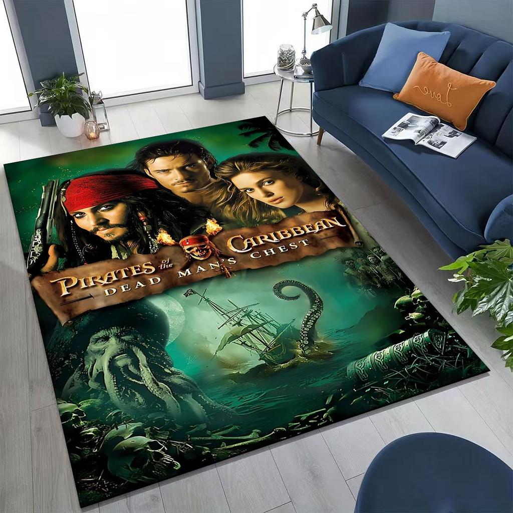 Captain Jack Pirates of The Caribbea Johnny Depp Carpet Rug for Bedroom Living Room Sofa Home Doormat Decor,Non-slip Floor Mat