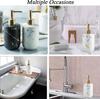 White and Gold Ceramic Soap Dispenser  Luxury 300ml 10oz Hand Soap Bottle with Plastic Pump for Bathroom and Kitchen