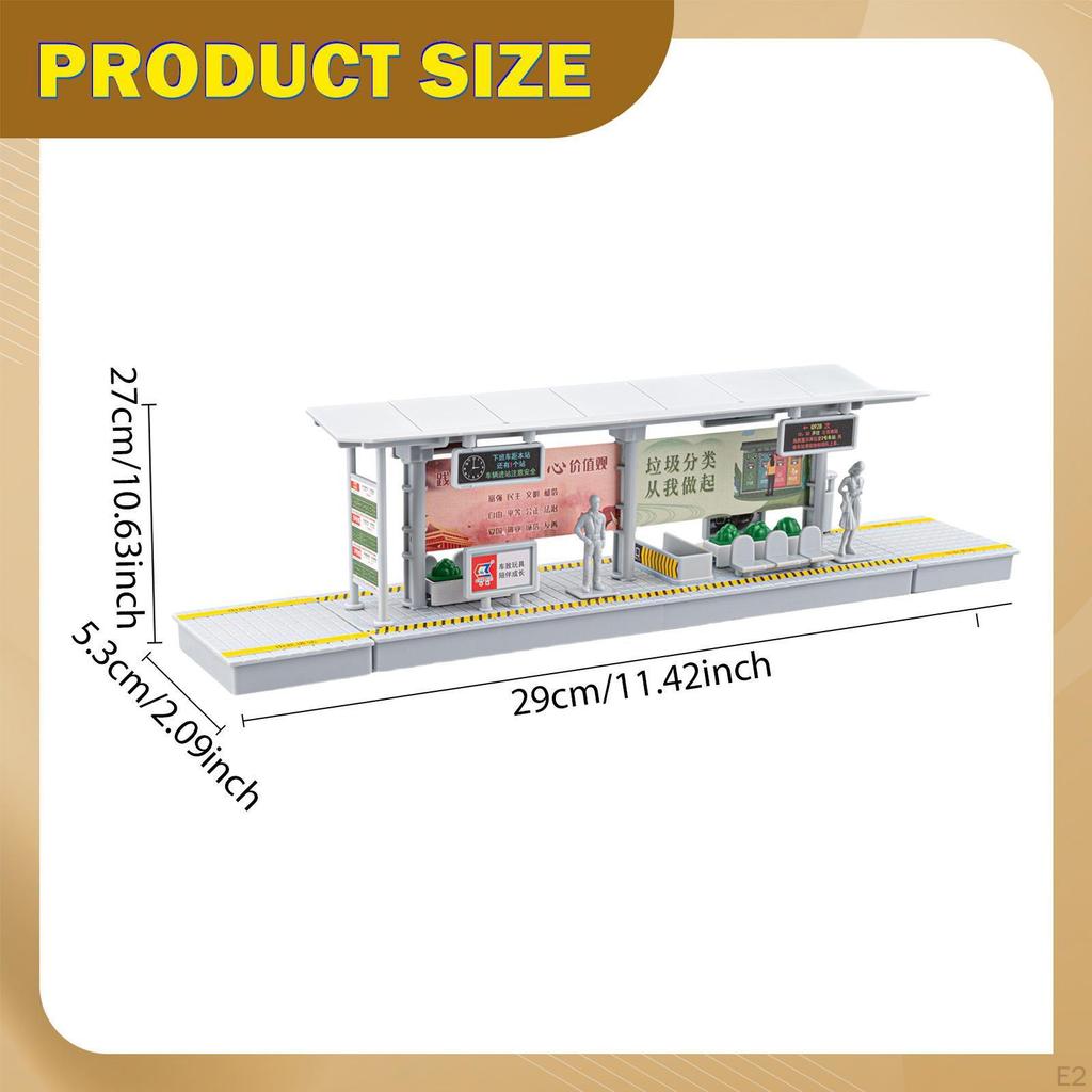 Bus Station Platform Model Interactive Play Home Decor Train Playset
