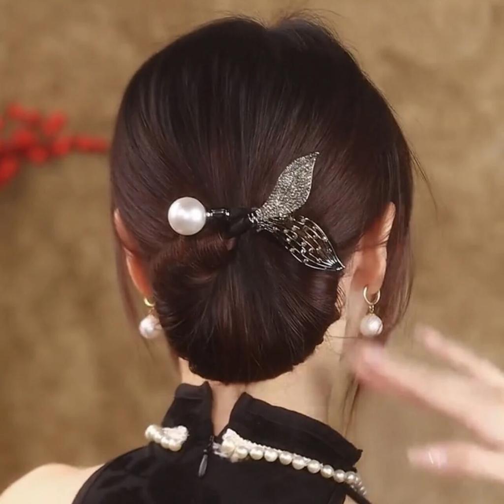 Ins Style Elegant Lazy Hair Curler Fshion Flower Fashion Flower Roller Hair Curler Lazy Hairpin Butterfly Hair Clips For Girls