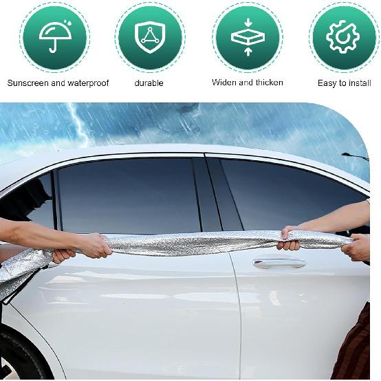 Half Car Cover for Ice and Snow, Windshield Hood All-weather Protection Cover, Outdoor and Indoor Foldable Universal Dustproof Frostproof Cover for