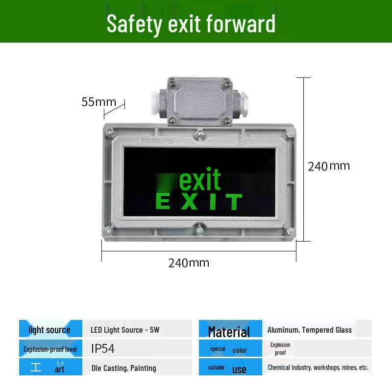 Ougolan Explosion-Proof LED Emergency Exit Sign Light