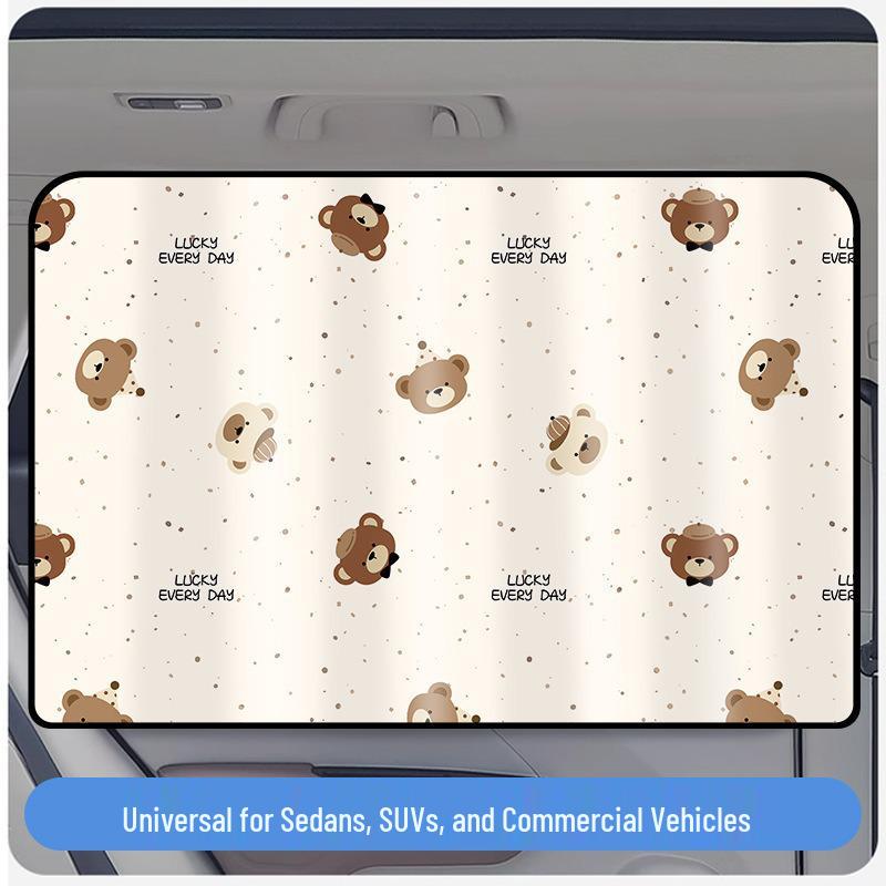 Magnetic Car Sun Shade with Cartoon Pattern – Universal Fit for Summer Sun Protection