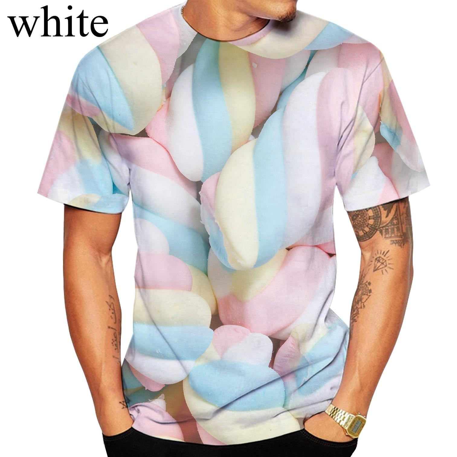 

Модные мужские футболки с повседневным 3D-принтом в виде конфет, с круглым вырезом и короткими рукавами 5XL