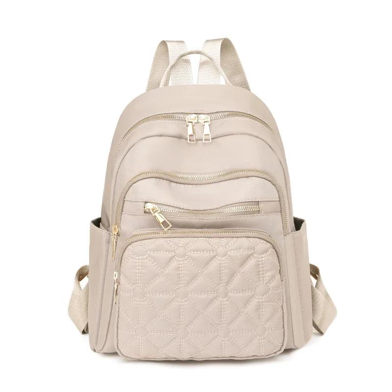 

Hot Sale Fashionable Women s Backpack 2024 New Light Luxury Design Solid Color Versatile Basic Style Backpack Bolso Mujer бежевый