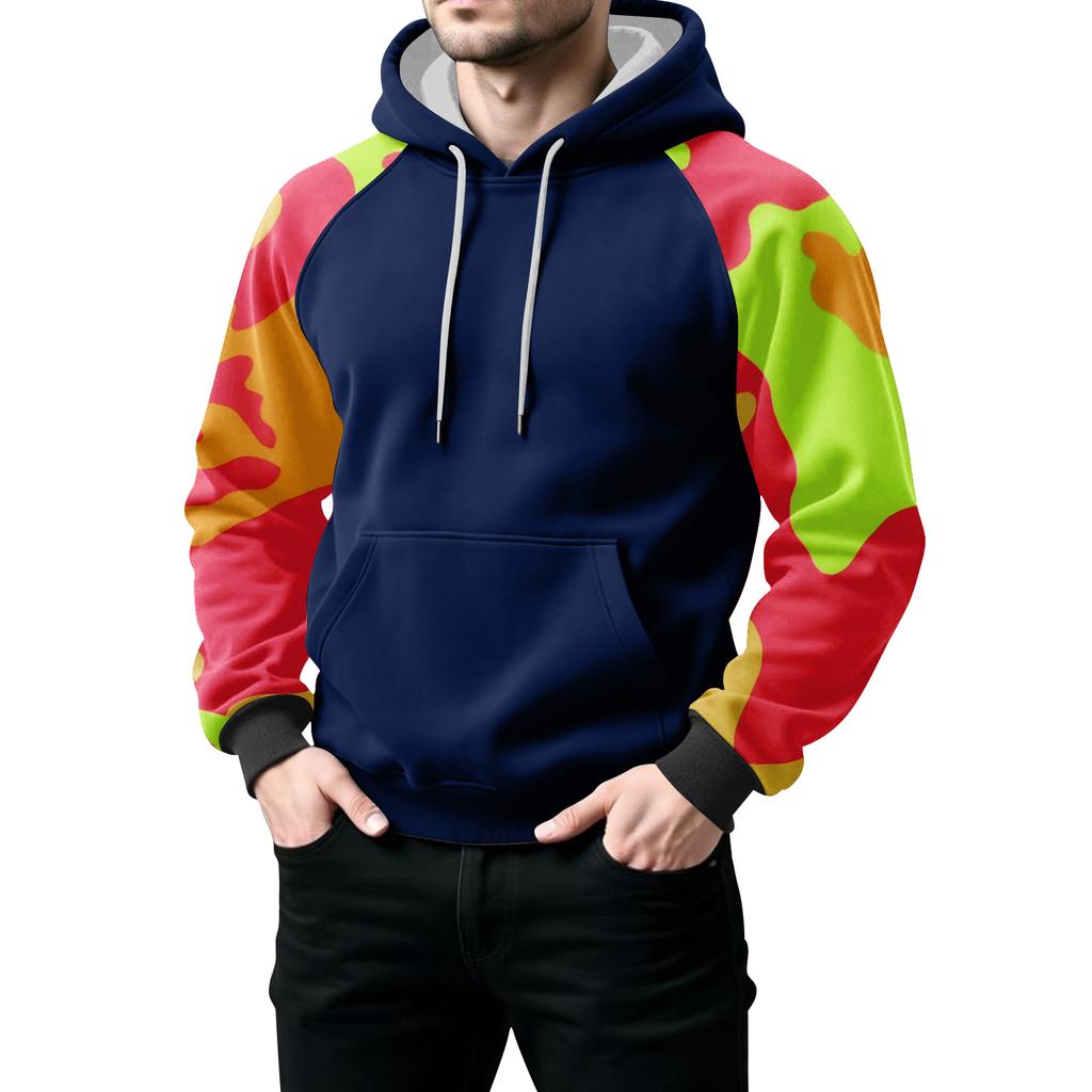 Erkek Kamuflaj Sweatshirt Kapüşonlu Erkek Spor Büyük Beden Günlük Sweatshirt