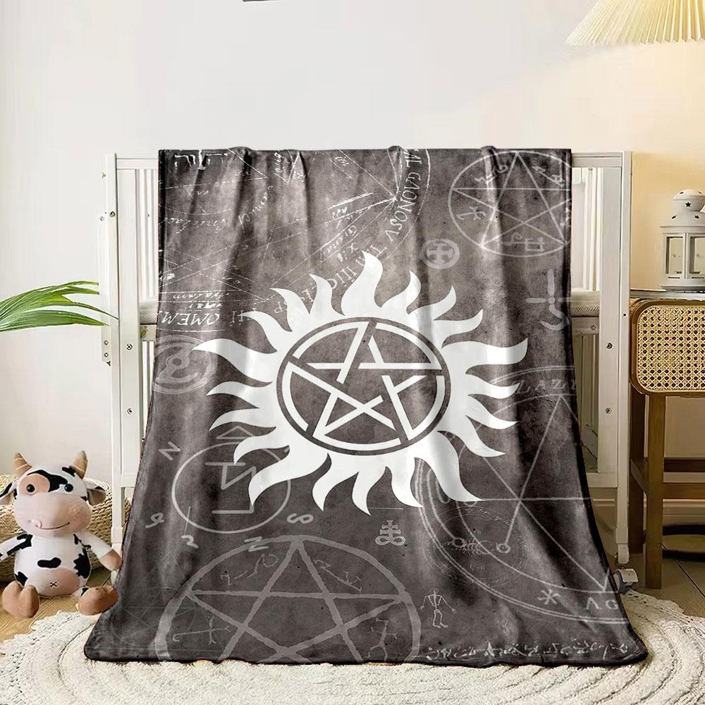 Coperta con Simbolo Anti Possesso Soprannaturale Coperta per Camera da Letto Coperta per Soggiorno Divano Pausa Pranzo Morbida Accogliente Coperta per Festival dell'Amico Regalo
