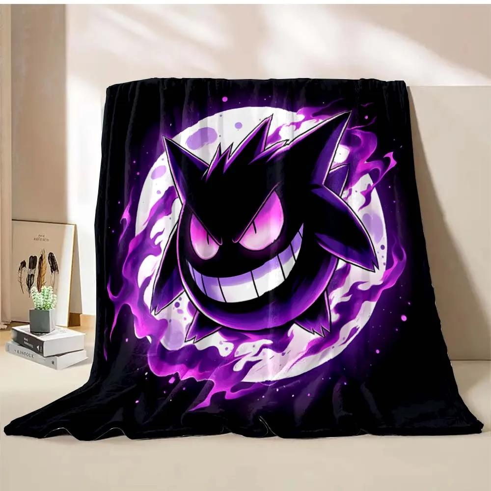 Halloween Gengar Printed Blanket Children Adult Blanket Soft and Warm Bedding for Bed Sofa Outdoor Travel Cover Blanket