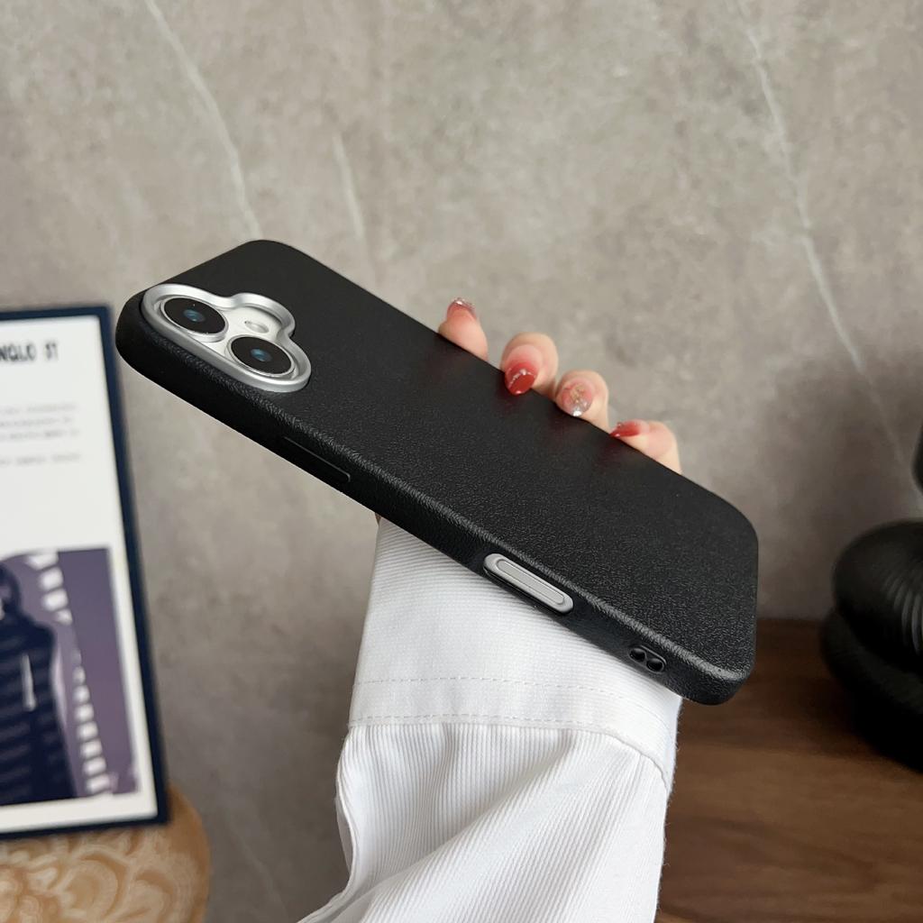 Applicable To IPhone 16 Mobile Phone Case Retro Leather Pattern 14Promax Apple 15 Protective Case 13 Silicone Simple