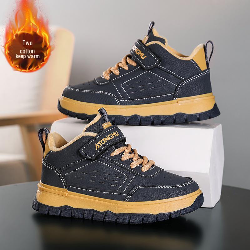 Boys' Fleece-Lined Waterproof Non-Slip Winter Sports Shoes for Mid-to-Big Kids 2025