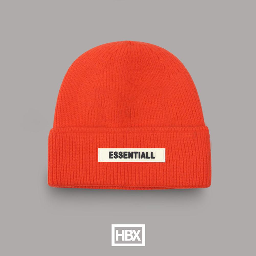 Men Fashion Knitted Hat Winter Warm Embroidery Large Head Circumference Beanie Cap