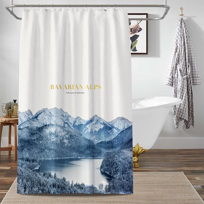 Bad Fortykket Vanntett Gardin Muggsikker dusjforheng Dusj Skillevegger Gardin Dusjgardin Baderomsgardin Fri perforering