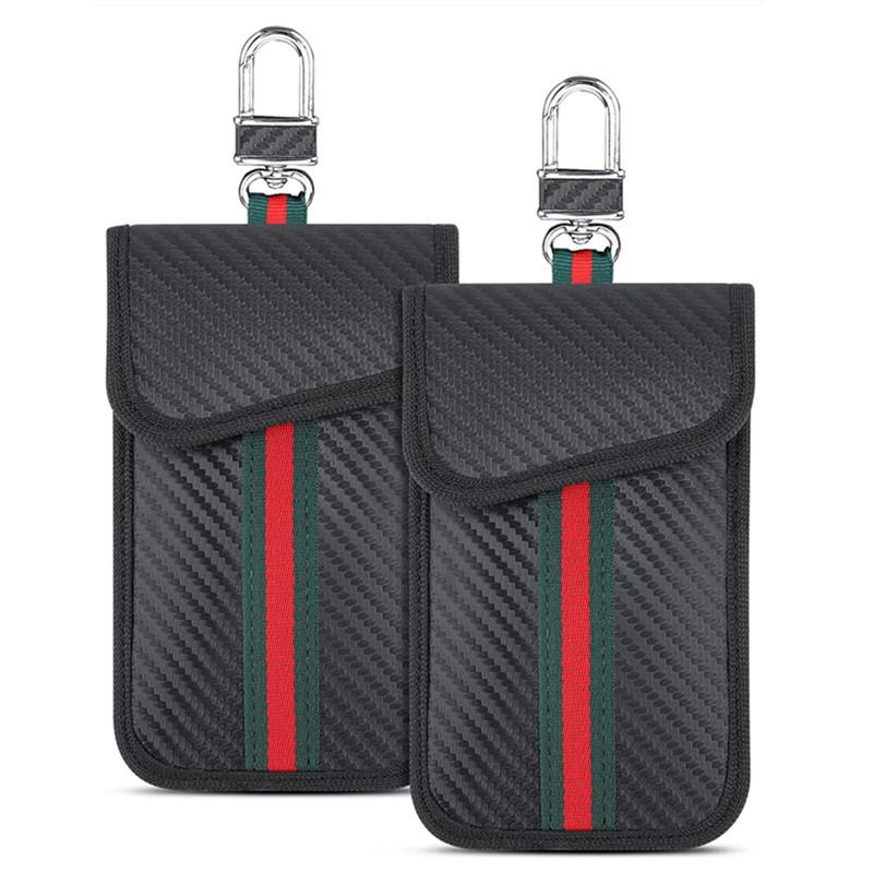 Durable Compact RFID Blocking Car Key Bag Portable Signal Shield Protector Keyless Entry Anti Theft Secure Storage Auto Case Bag