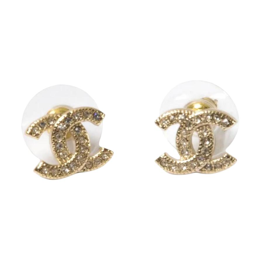 

Сережки Chanel з інкрустованим дизайном, метал, позолота, кристали, жіночі сережки 15015941 Box+Shopping Bag
