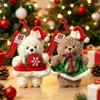 Santa Hat Plush Toy Pendant Cute Dress Xmas Bag Charm Christmas Bear Keychain  Stocking Stuffers