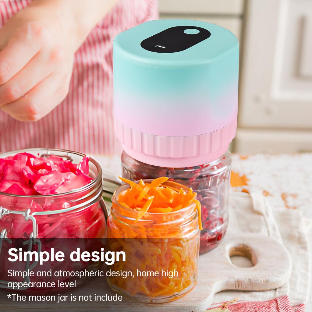 Electric Mason Jar Vacuum Sealing Machine Kit for Wide and Regular Mouth Jar LED Display Kitchen