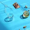 Toy Dollhouse Miniature 1/12 Glass Fish Tank Dollhouse Decals Bowl Aquarium Doll House Ornament