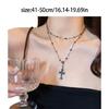 Adjustable Stackable Crosses Chain Jewelry Black Beaded Necklace Double Layer Chain Necklace For Stylish Outfits
