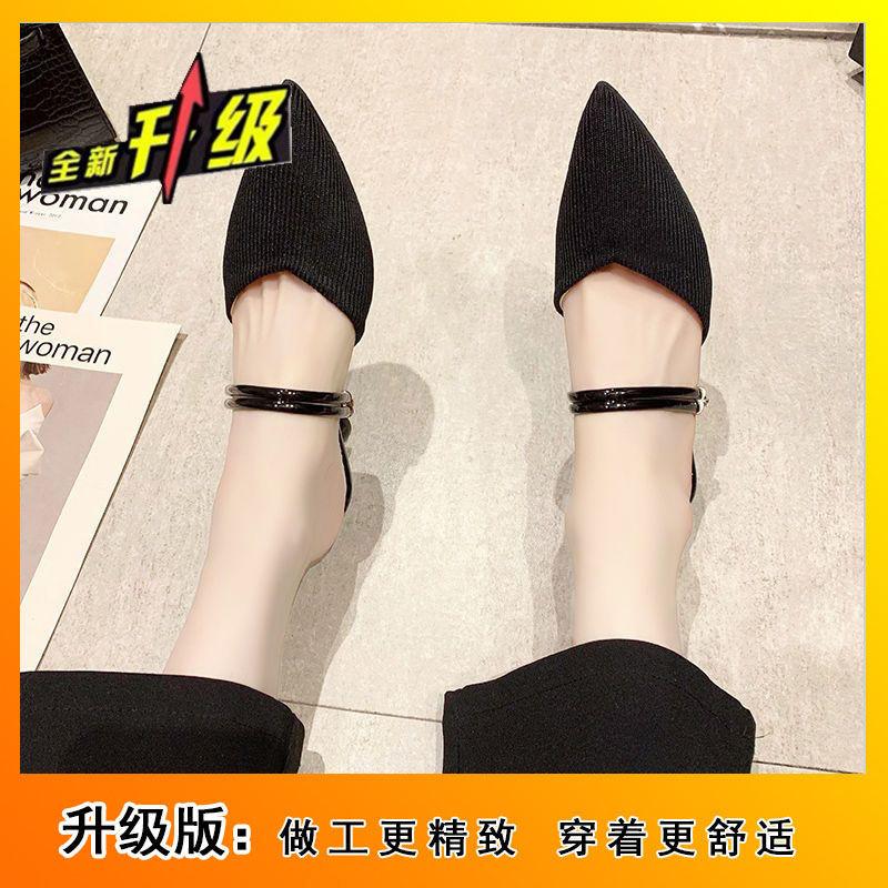 

Баотоу полутапочки женские летние новые женские модные универсальные остроносые на толстом каблуке с открытым носком прохладные тапочки 34