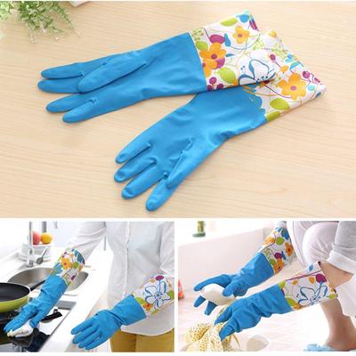 1 Pair Fashion Household Winter Dishwashing Glove Waterproof Rubber Mittens Cleaning Dust