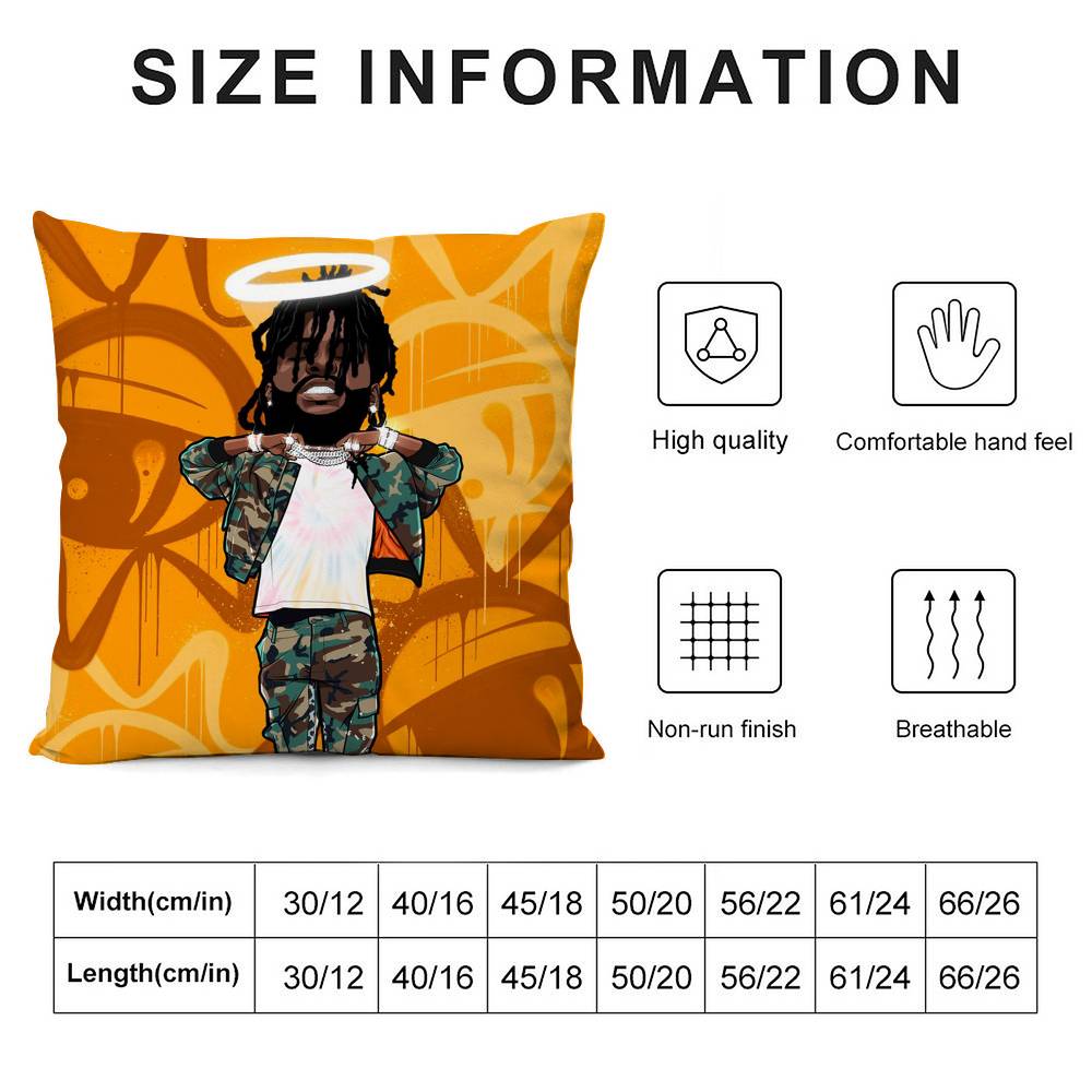 Rapper C-Chief K-Keef Pillow Case Sofa Living Room Bedroom Double-Sided Printing Square Cushion Nap Time Pillow Case