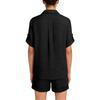 Women Button Down Shirt and Shorts Set Casual Loose Fit Lapel Collar Two Piece Outfit with Rolled Sleeves and Pockets