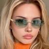 Retro Cat Eye Frameless Sunglasses for Women & Men – Trendy European American Fashion Street Style Glasses