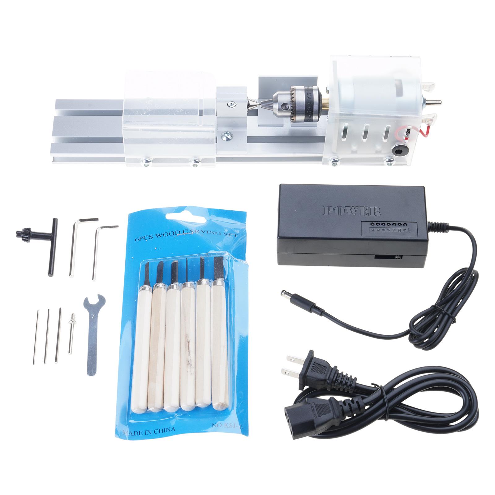 

Mini Lathe Beads Machine Drill Rotary Tool DC12-24V or AC100-240V 50/60Hz Voltage Spring Loaded Cutting Tool US Plug