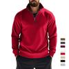 Felpe Casual da Uomo Autunno Inverno Colore Unito Moda Collo Alto con Mezza Zip Pullover Sportivo Streetwear Sociale