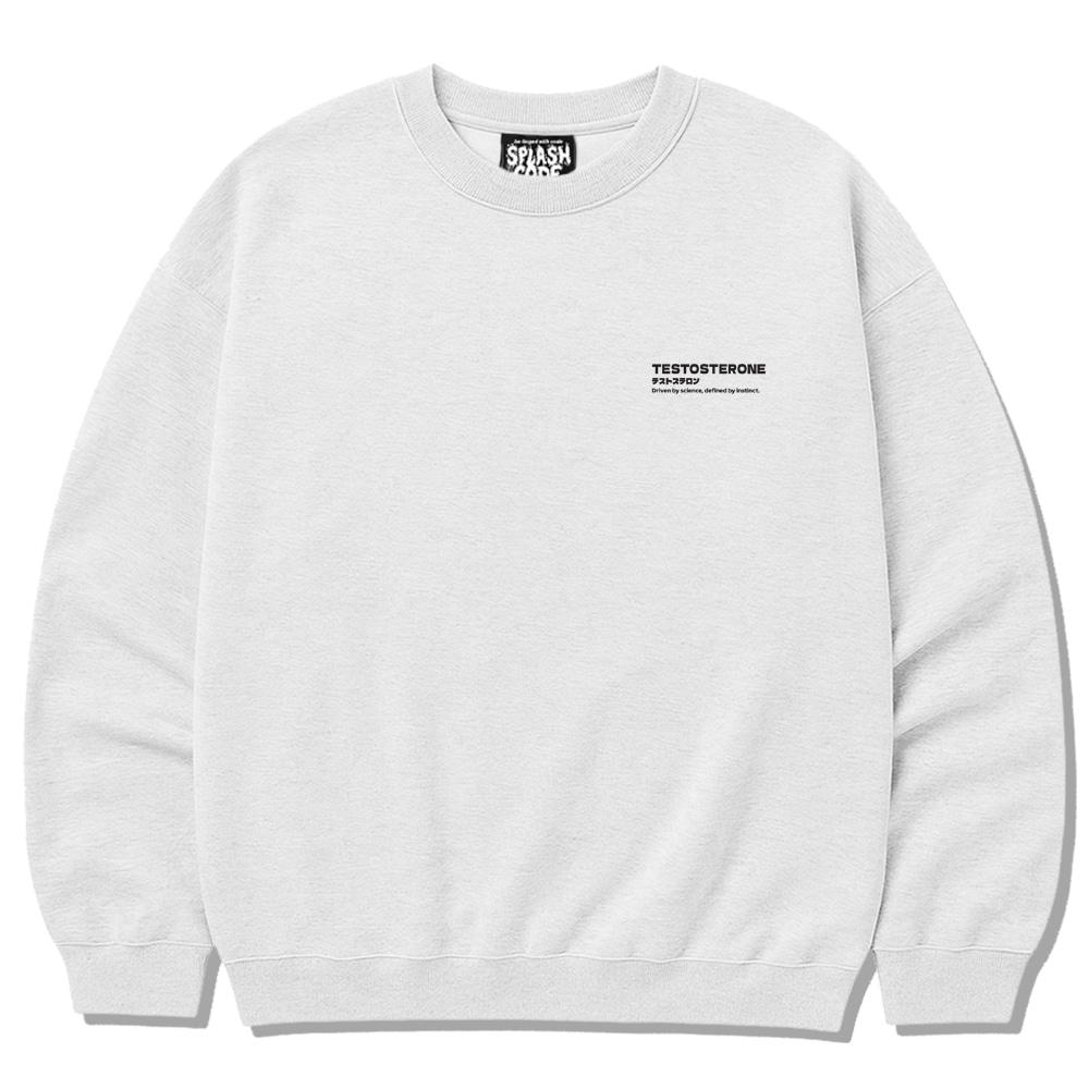 Seupeullaesikodeu Heavy Crew Neck Sweatshirt Melange White - Testosterone