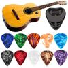 10Pcs Guitar Picks & Guitar Pick Holder Set For Acoustic Guitar Electric Guitar Bass Ukulele Stick-on Holder (Random Color)