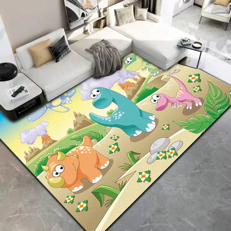 Cute Cartoon Little Dinosaur Printed Carpet Floor Mat  Carpets for Living Room Rugs for Bedroom Carpet for Children Customizable