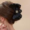 Black Large Grab Clip Back Head Bow Shark Clip Hair Accessories Headgear