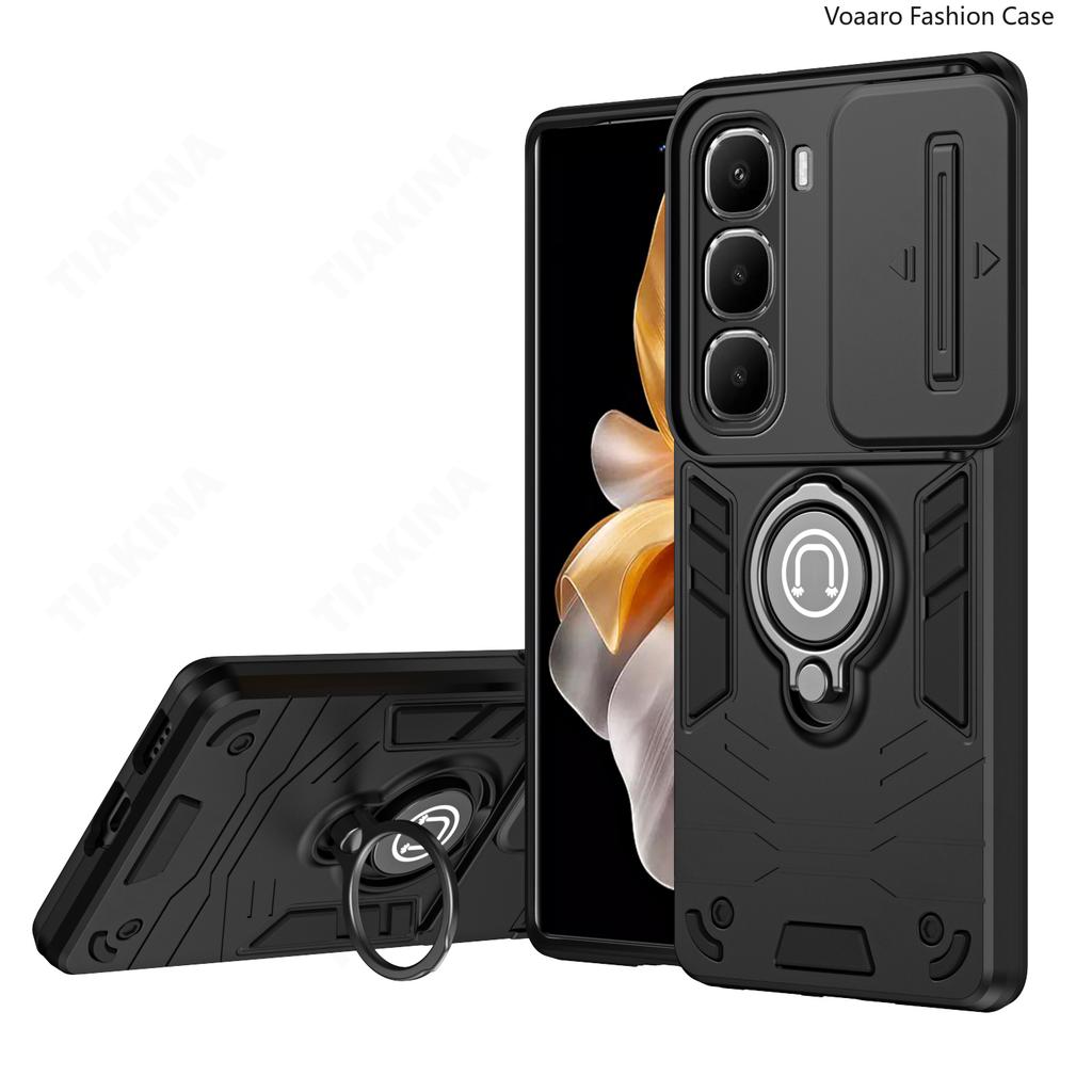 Slider Lens Protection Funda for Infinix 60i 4G Case Magnetic Ring Braket Stand Cover for Infinix 60 5G Pro Plus Case Armor Capa