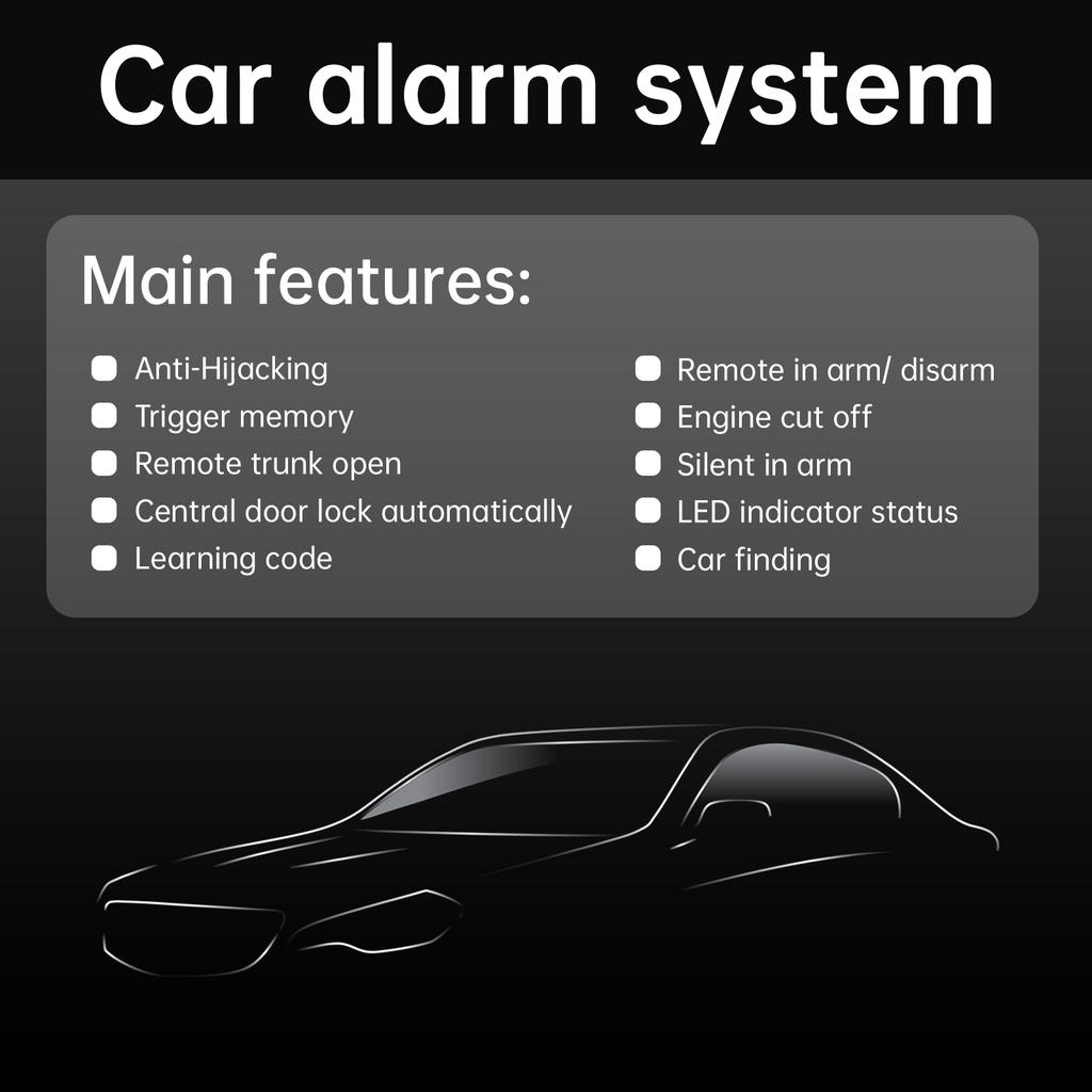 Universal 12V Auto Car Alarm Keyless Entry System for Car with Remote Control,Car Alarm Security System Siren Sensor