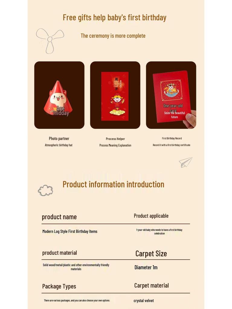Zhua Zhou Requisiten-Set: Babys erster Geburtstag Zeremonie für Jungen & Mädchen