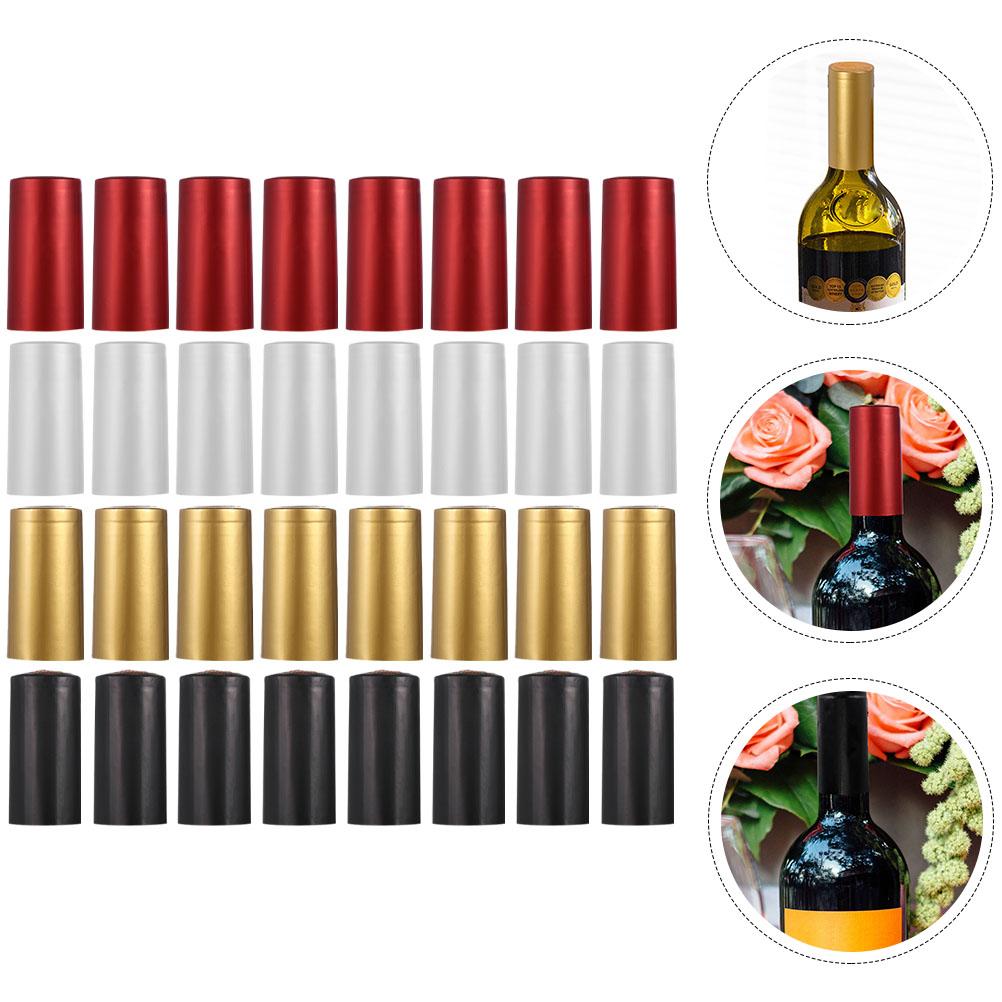 200 Pcs Bottle Shrink Film Heat Capsules Pvc Corks Home Bottles Sleeves Cover