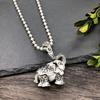 Vintage Thai silver long necklace flower pendant simple long sweater chain accessories women