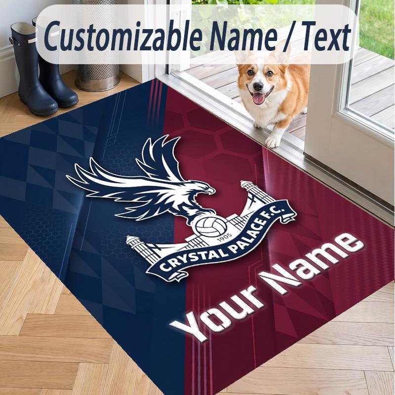 Custom Text Printed Rug Crystal Palace Non Slip Floor Carpet For Home Room Decor