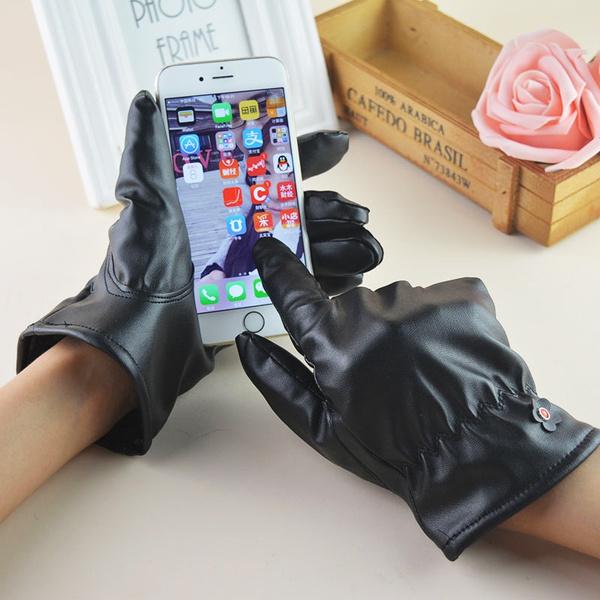 PU Luxus Damen Herren Touch Control Neueste Mode Leder Winter Super Warm Handschuhe
