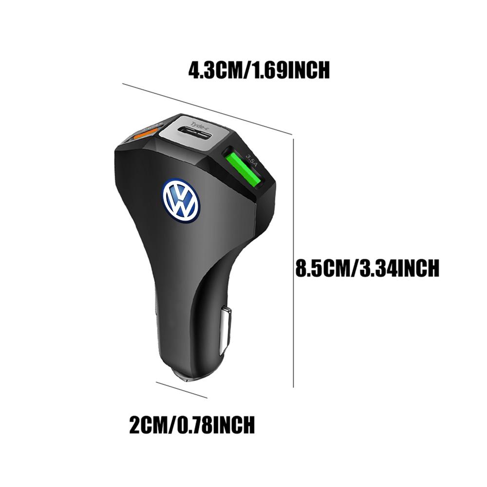 VW USB Car Charger Type C Fast Charging Phone Adapter Socket For Volkswagen GTI Golf Polo 6 7 Passat VW CC Tiguan T-ROC Jetta Taigo EP1