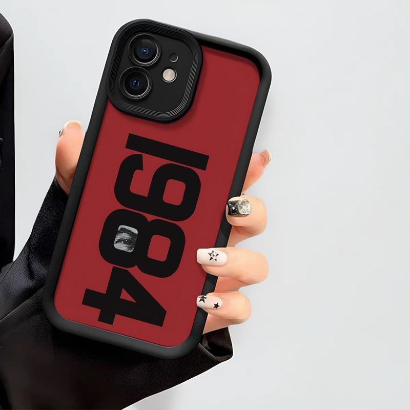1984 Cool Simple Art Letter Phone Case Suitable for iPhone16 15 14 13 12 11Pro/ Max/Plus Shock-proof Back Cover Anti-fingerprint