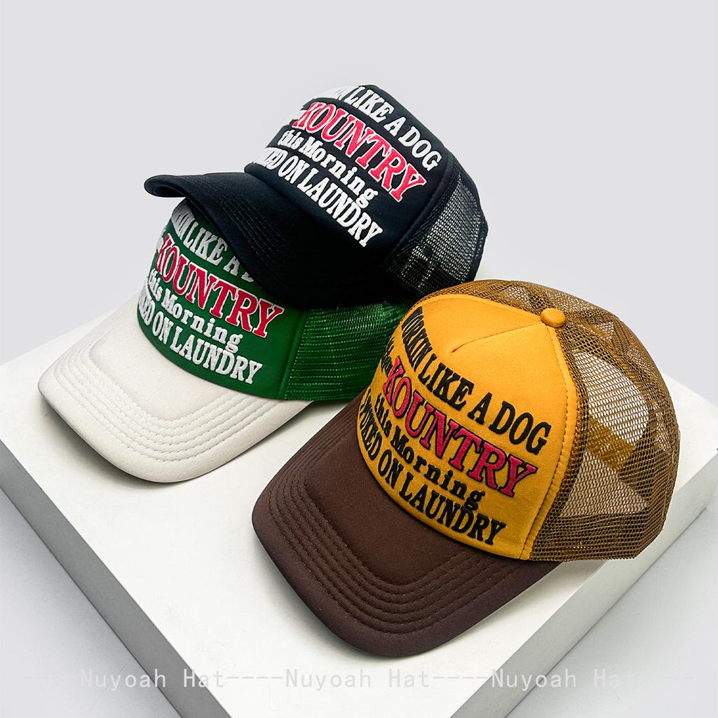 New Unisex Color Block 3D Printed Letter Baseball Hats Sunshade Hip Hop Breathable Personal Trucker Caps Mesh Versatile Fashion
