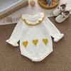Unisex Baby Heart Color Block Cotton Romper - Autumn/Winter
