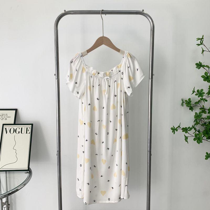 2025 New Arrival Nightdress Summer Floral Pajamas Loose Short Sleeve Thin Girl's Dress Special Offer Female Summer Home Wear
